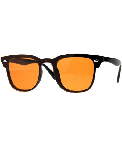 Mens Color Lens Half Rim Rimless Flat Panel Shield Nerdy Sunglasses - Orange - C118CMMOMGC $6.98 Rimless