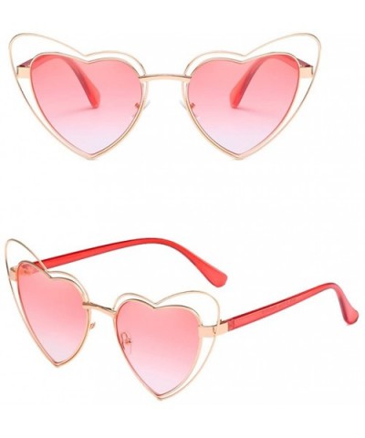 Women Heart Shape Beach Sunglasses Lovely Colorful Eyewear Cat-Eye Personality Girl Sunglasses - C5 - CZ18DU49E2T $11.84 Sport