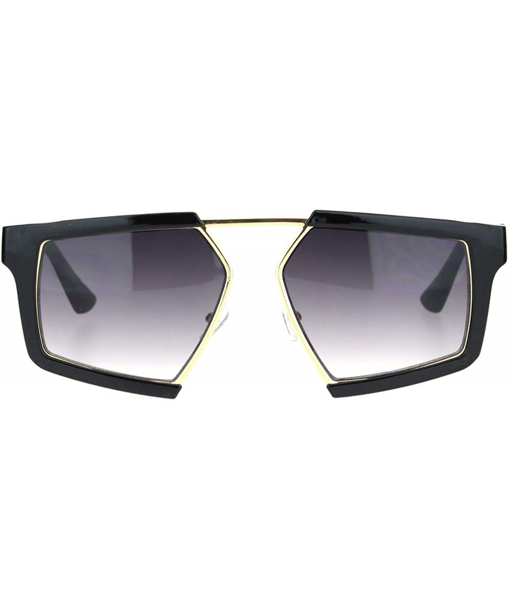 Geometric Square Sunglasses Unisex Modern Futurist Fashion Shades UV 400 - Black (Smoke) - CX195EA904I $6.37 Square