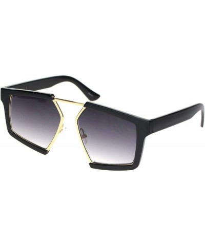 Geometric Square Sunglasses Unisex Modern Futurist Fashion Shades UV 400 - Black (Smoke) - CX195EA904I $6.37 Square