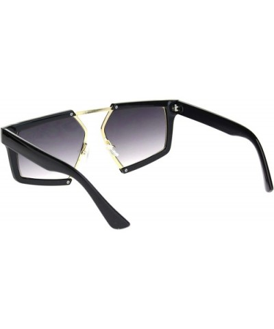 Geometric Square Sunglasses Unisex Modern Futurist Fashion Shades UV 400 - Black (Smoke) - CX195EA904I $6.37 Square