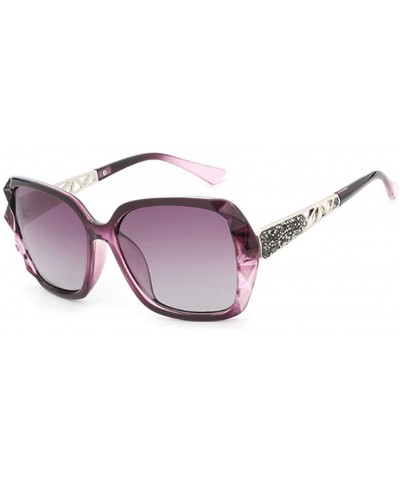 Women's Large Frame Sunglasses polarizing Anti-Ultraviolet Sunglasses - Violet - C718YHRQTNX $23.45 Goggle