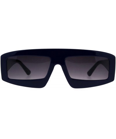 Unisex Futuristic Sunglasses Rectangular Robot Fashion Frame UV 400 - Navy (Smoke) - CO18DWMA2L0 $7.09 Rectangular