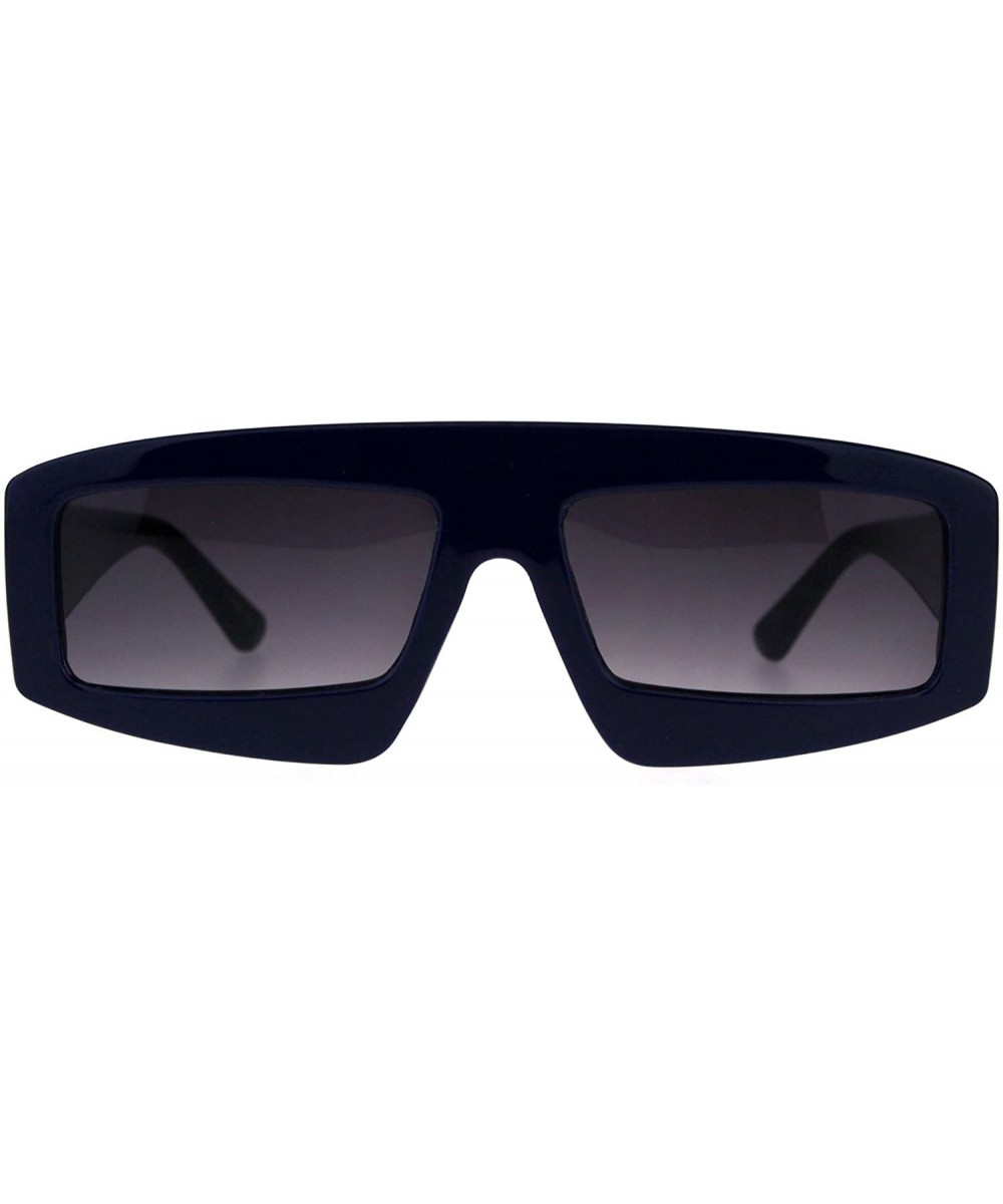 Unisex Futuristic Sunglasses Rectangular Robot Fashion Frame UV 400 - Navy (Smoke) - CO18DWMA2L0 $7.09 Rectangular