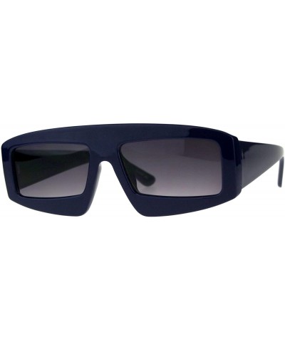 Unisex Futuristic Sunglasses Rectangular Robot Fashion Frame UV 400 - Navy (Smoke) - CO18DWMA2L0 $7.09 Rectangular