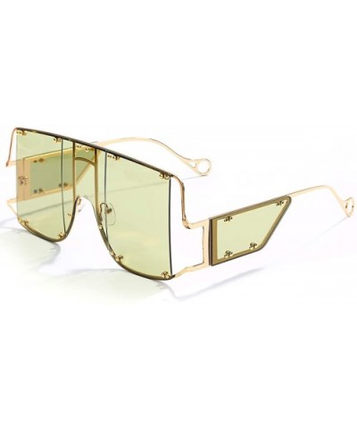 Oversized Fashion Sunglasses Glasses - Green - C918ZUWR3HH $14.31 Square