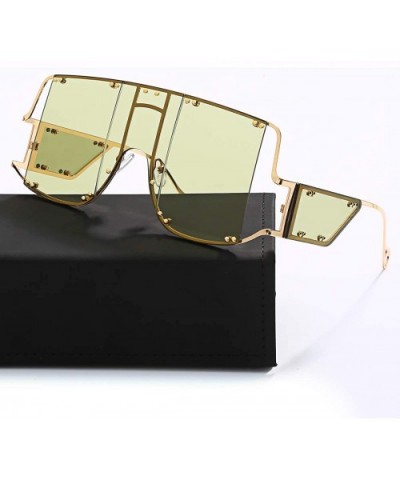 Oversized Fashion Sunglasses Glasses - Green - C918ZUWR3HH $14.31 Square