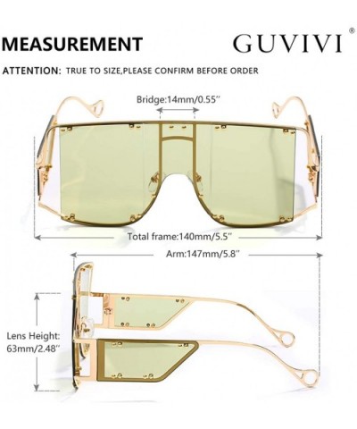 Oversized Fashion Sunglasses Glasses - Green - C918ZUWR3HH $14.31 Square