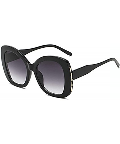 fashion Shade Sunglasses Retro glasses Men and women Sunglasses - Black - CT18LK5XLKW $6.09 Oval