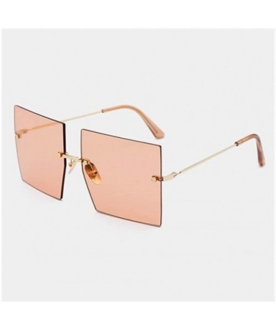 Frameless Oversized Sunglasses for Men and Women UV400 - C2 Gold Faint Yellow - CP198G24877 $10.19 Oversized