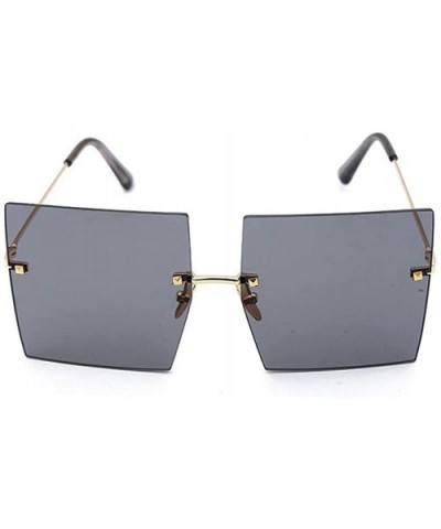 Frameless Oversized Sunglasses for Men and Women UV400 - C2 Gold Faint Yellow - CP198G24877 $10.19 Oversized