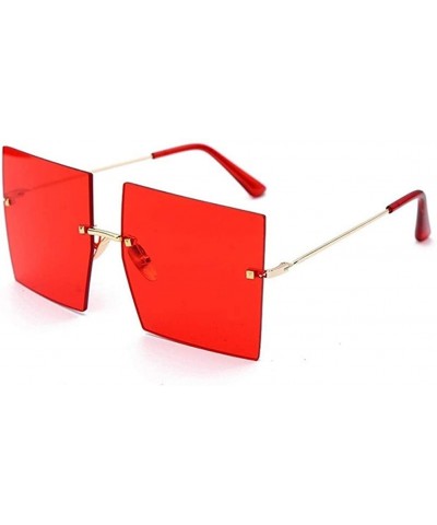 Frameless Oversized Sunglasses for Men and Women UV400 - C2 Gold Faint Yellow - CP198G24877 $10.19 Oversized