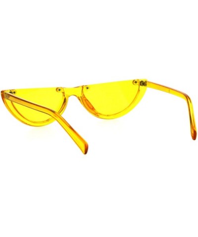 Womens Cropped Flat Top Retro Cat Eye Fashion Sunglasses - Yellow - CZ18HG209Q7 $5.81 Cat Eye