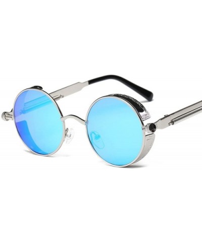 Metal Round Steampunk Sunglasses Men Women Fashion Glasses Er Retro Frame Vintage UV400 - 7 - CP199CH6N4X $24.49 Oval