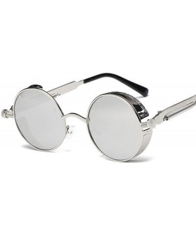 Metal Round Steampunk Sunglasses Men Women Fashion Glasses Er Retro Frame Vintage UV400 - 7 - CP199CH6N4X $24.49 Oval