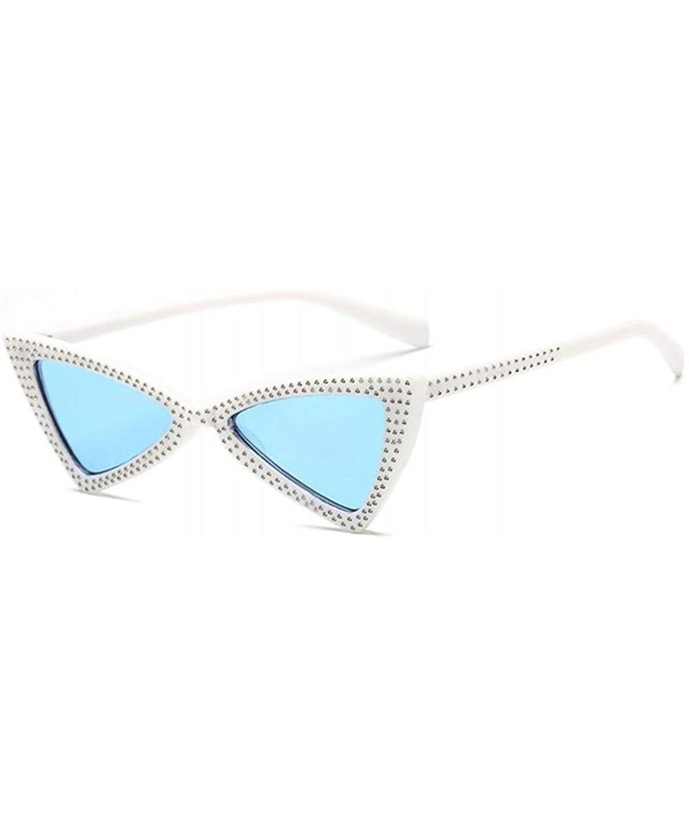 Triangle Sunglasses Women Sunshade Rhinestone Butterfly Frame Cat Eye Sun Glasses Female Black Eyewear UV400 - CJ198OC4LIM $7...