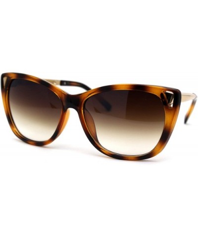 Cat Eye Hallow Tip Hinge Womens Butterfly Sunglasses - Tortoise Gold - CW12F5TQ1SH $7.55 Butterfly