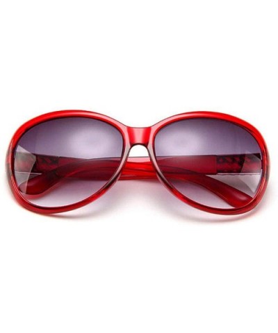 Round Sunglasses Women 2019 Black Oversized Retro Vintage Big Sun Glasses Shades Dames - Wine Red - CM199CL9567 $12.26 Oversized