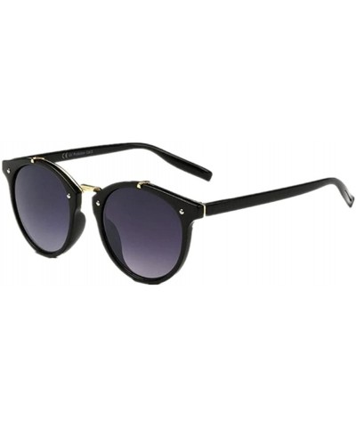 Women Vintage Mirror UV400 Round Sunglasses Eyewear Retro Sun Glasses - Black - C617AZNK38A $6.94 Goggle