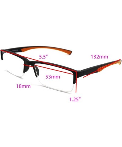 6904 SECOND GENERATION Semi-Rimless Flexie Reading Glasses NEW - A5 Orange - CR18WUSD2M9 $13.59 Rimless