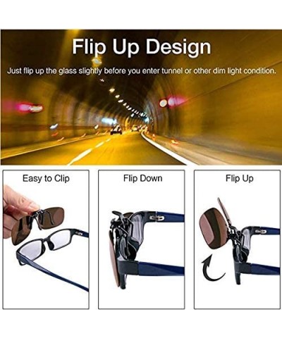 Polarized Clip on Flip Up Sunglasses Polarized Unisex For Outdoor Driving Fishing Outdoor Sport - CC18IE2YITM $5.73 Sport