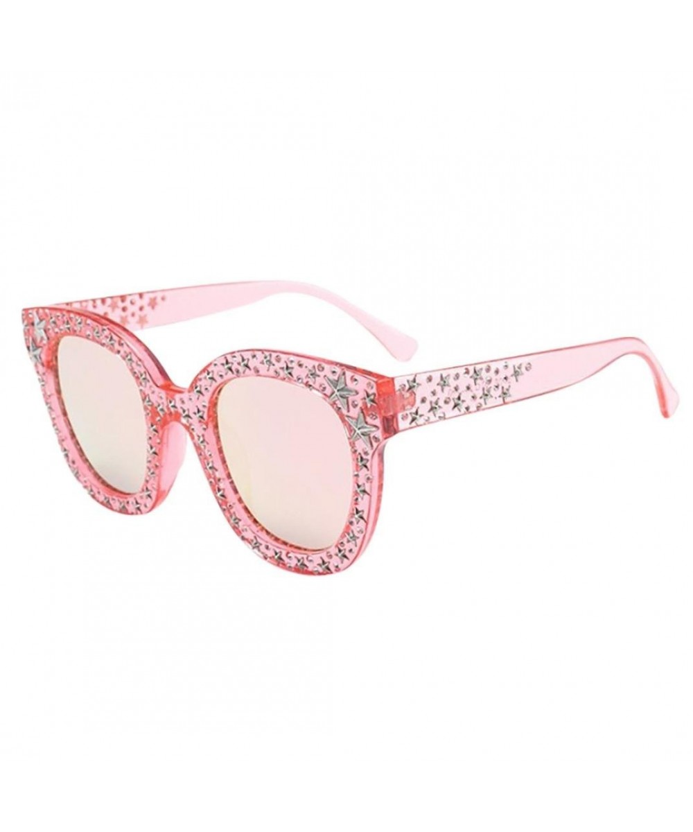 Womens Fashion Artificial Diamond Cat Ear Quadrate Big Metal Frame Brand Classic Sunglasses (CS) - Cs - CS18D4I36RR $5.94 Oval