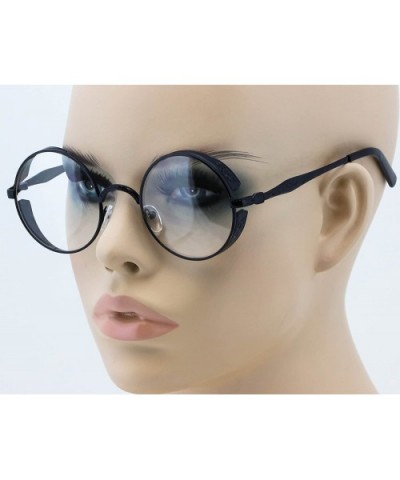 Steampunk Retro Gothic Vintage Hippie Colored Metal Round Circle Frame Sunglasses Colored Lens - CS1860AYGYC $4.87 Round