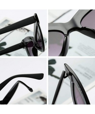 Vintage Cat Eye Sunglasses Women's Plastic Frame UV400 - Black Yellow - CS18NLSCT73 $7.46 Cat Eye