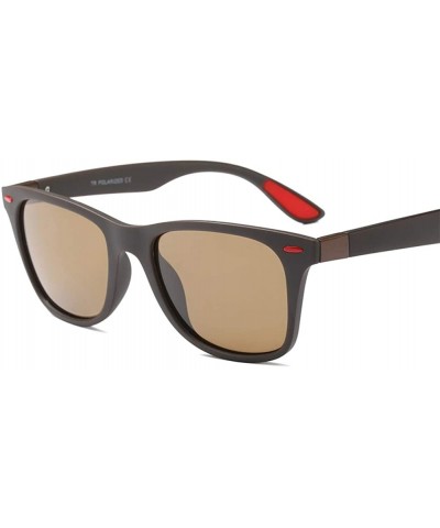 Driving Sunglasses Polarized Male TR90 Fishing Sun Glasses for Men Square Frame - Brown - CV18HTX8WDG $7.59 Square
