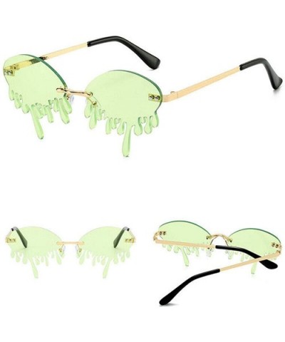 2020 New Rimless Sunglasses Women Unique Tears Shape Shades Sun Glasses Eyewear with Glasses Case - Green - CS199AR34ML $11.7...