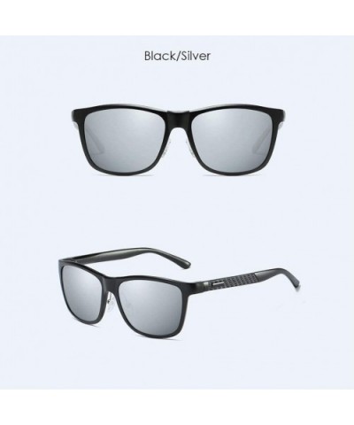 Polarized Sunglasses Driving Traveling - Black Silver - CO190MLEREQ $47.66 Round