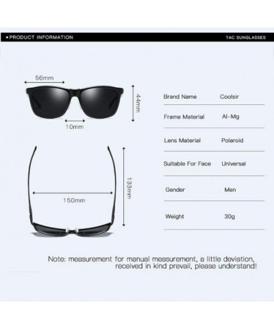 Polarized Sunglasses Driving Traveling - Black Silver - CO190MLEREQ $47.66 Round