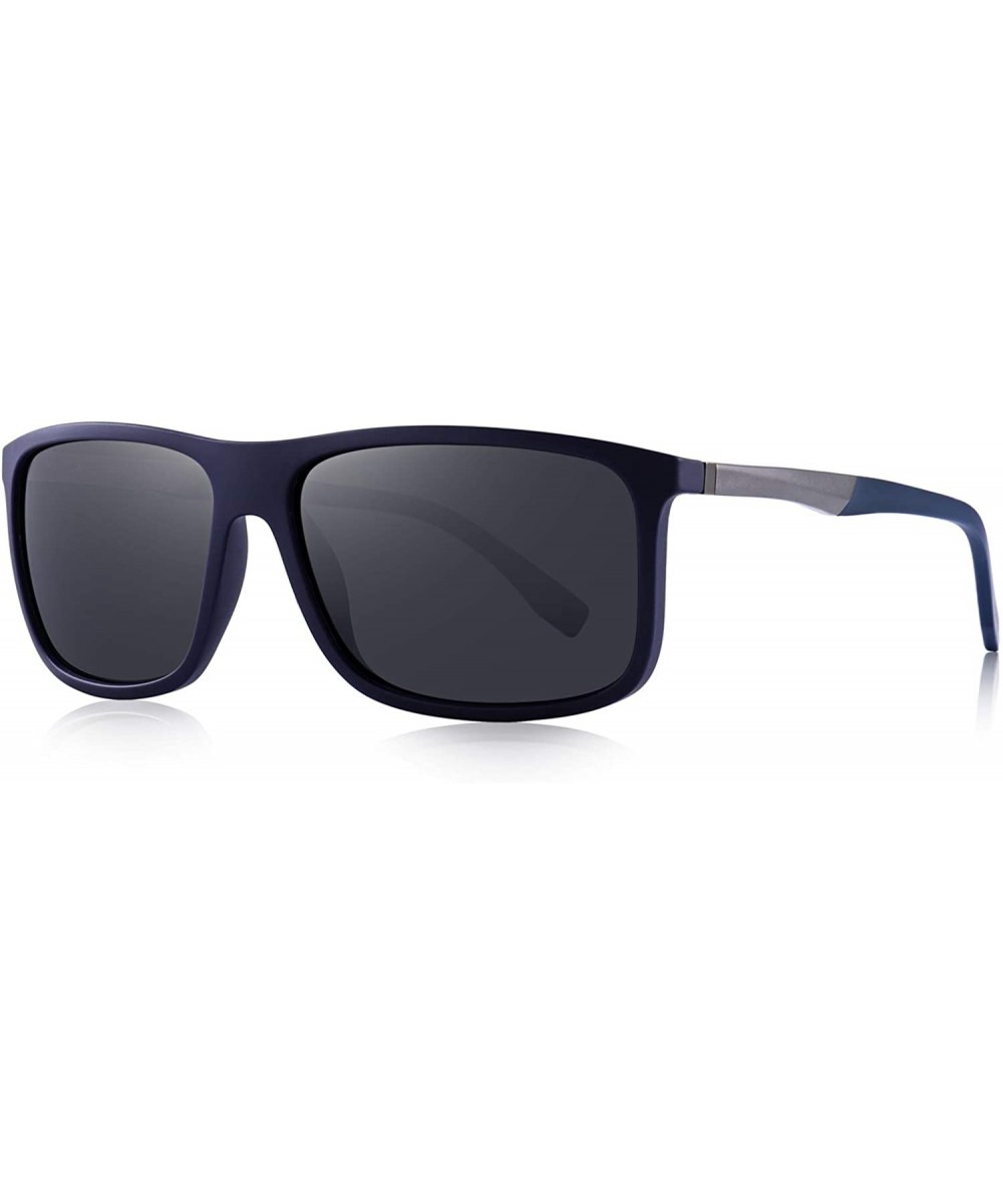 Polarized Square Sunglasses for Men Sports Aluminum Legs O8132 - Dark Blue - CL18INN2C42 $12.98 Square