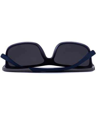 Polarized Square Sunglasses for Men Sports Aluminum Legs O8132 - Dark Blue - CL18INN2C42 $12.98 Square