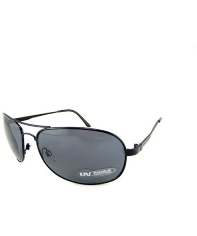 New Promotional Classic Metal Aviator Sunglasses - Grey Lens - Black - CE11F4G5HA9 $7.68 Aviator