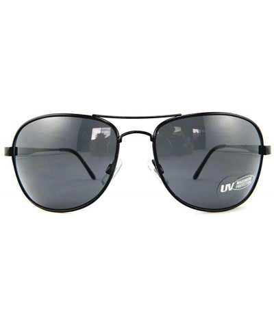 New Promotional Classic Metal Aviator Sunglasses - Grey Lens - Black - CE11F4G5HA9 $7.68 Aviator