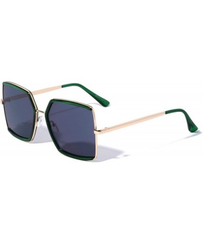Geometric Squared Butterfly Sunglasses - Green - CX196MTT6GW $11.62 Butterfly