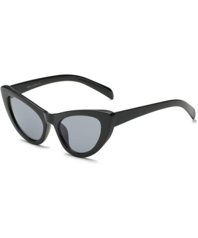 Women Retro Vintage Round High Pointed Cat Eye UV Protection Fashion Sunglasses - Black - CC18WU94GH4 $14.70 Round