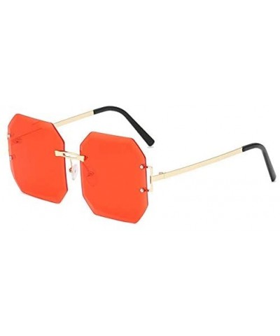 Women Square Sunglasses Designer Rimless Shades Sun Glasses Luxury Ladies Eyewear - 4 - C018Y39EWSE $20.45 Rectangular