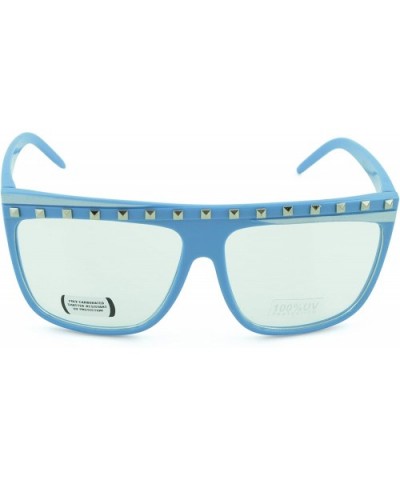 Men and Women's Trendy Fashion Sunglasses with 100% UV Protection - Blue-clear - CE12DFI7P5D $5.85 Square