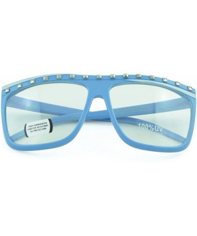 Men and Women's Trendy Fashion Sunglasses with 100% UV Protection - Blue-clear - CE12DFI7P5D $5.85 Square