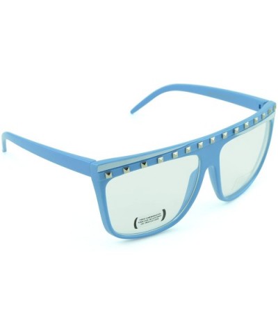 Men and Women's Trendy Fashion Sunglasses with 100% UV Protection - Blue-clear - CE12DFI7P5D $5.85 Square