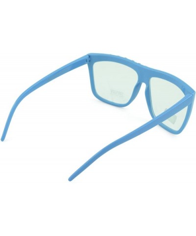 Men and Women's Trendy Fashion Sunglasses with 100% UV Protection - Blue-clear - CE12DFI7P5D $5.85 Square