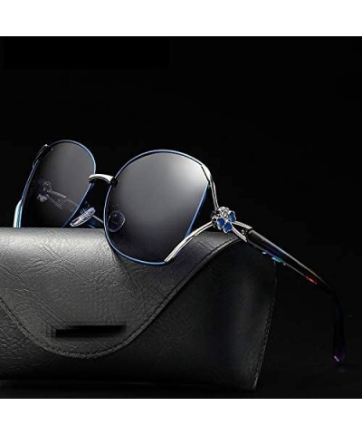 Sunglasses for Women Polarized Antiglare Anti-ultraviolet Fishing and Driving Travelling Trendy Metal Large Oval - CT18WKKR5U...