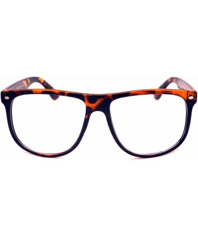 NERD Geek Oversized Flat Top Frame Unisex Clear Lens Eye Glasses - Tortoise - C6182W95K8G $6.81 Oversized