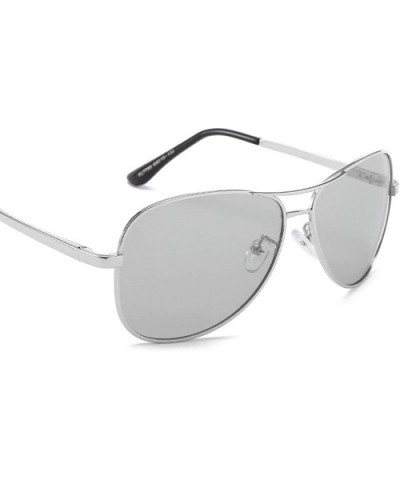Classic Retro Aviator Sunglasses for Men Metal CR39 UV 400 Protection Sunglasses - Silver - CY18SARNINL $21.00 Aviator