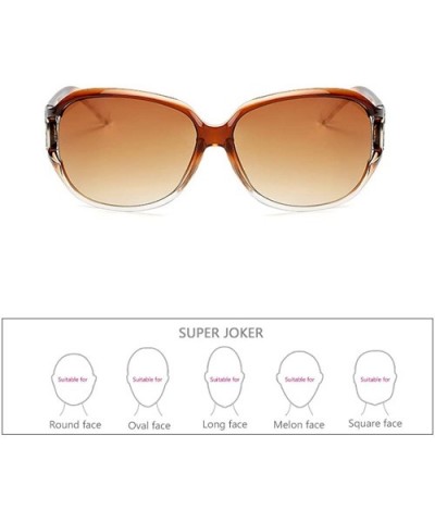 Womens Oversized Fashion Sunglasses Vintage Glasses for Driving Outdoor - Brown - C918RRLUNMW $5.30 Goggle