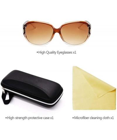 Womens Oversized Fashion Sunglasses Vintage Glasses for Driving Outdoor - Brown - C918RRLUNMW $5.30 Goggle