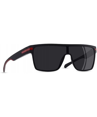 Polarized Oversized Square Sunglasses for Men Flexible Frame Sun Glasses For Driving Goggle - C1black Red - CM199HTN7IO $11.2...