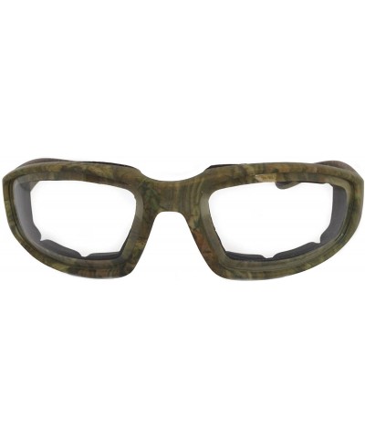 Motorcycle CAMO Padded Foam Sport Glasses Colored Lens One Pair - Camo1_clear_lens_green_frame - C7183LED0DY $7.26 Sport